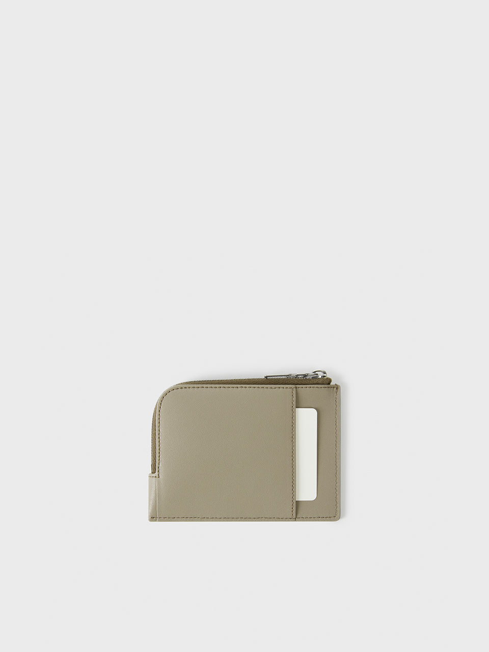 아크 지퍼 카드 홀더 에크루